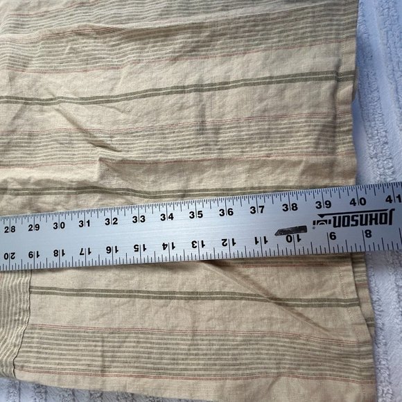 Hiroko Koshino Womens Shirt Dress Size 9 Tall Beige Striped Long Sleeve Midi - Picture 9 of 9